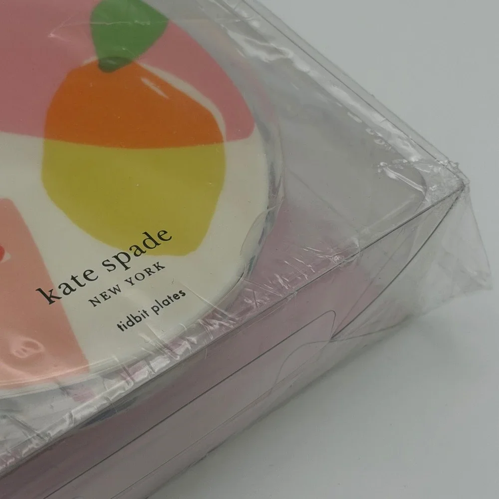 Kate Spade New York Citrus Celebration Tidbit Plate Set 4‎ Melamine 6